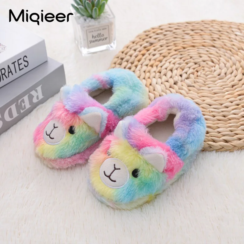 Kids Slipper For Home Winter Boys Children Warm Cotton Shoes Girls Cute Anti Skid Comfortable Baby House Indoor Plush Floor Shoe