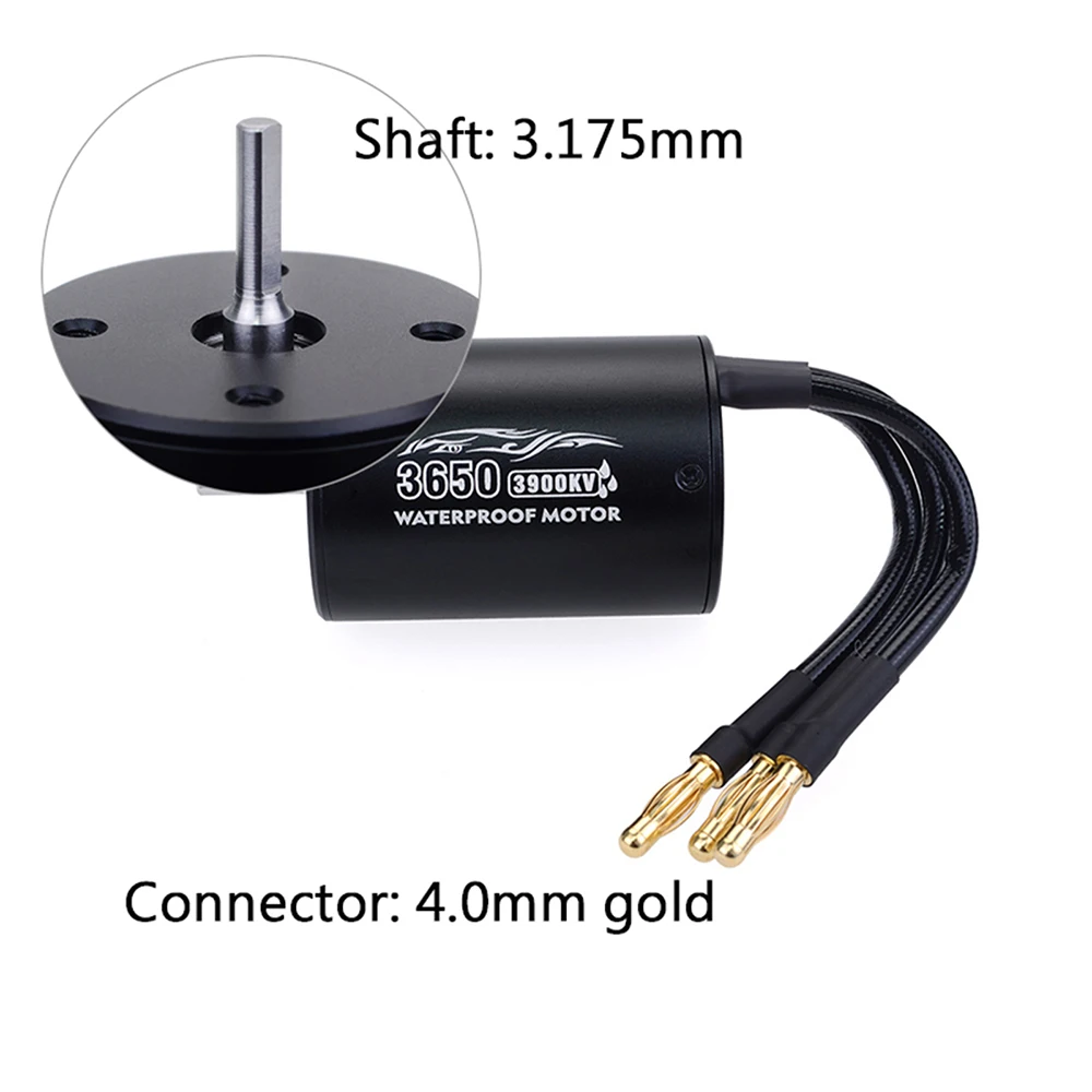 Surpass Hobby Waterproof 3650 2300KV 3100KV 3900KV Brushless Motor with 60A ESC w/ Program Card Combo for 1/10 RC Car Truck Toy