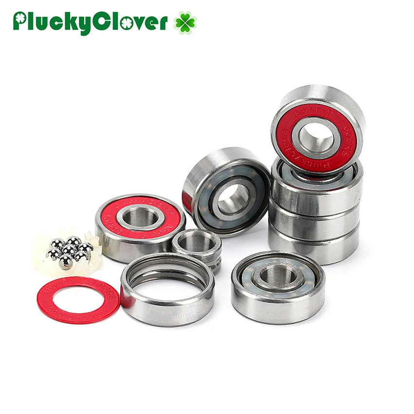 8pcs Red Skateboard Bearing 608 for Surf Board Double Rocker Drift Board Downhill Electric Skateboard Hoverboard Scooter Bearing