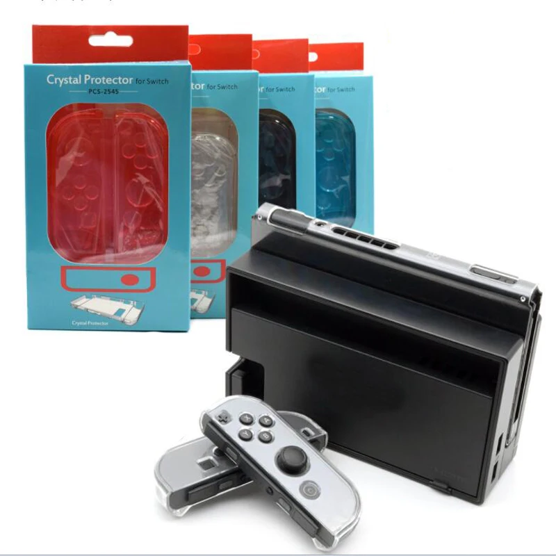 Clear PC Hard Case Protective Cover Shell for Nintendo Switch Console Joy-Con Controller Crystal Transparent Full Body Protector