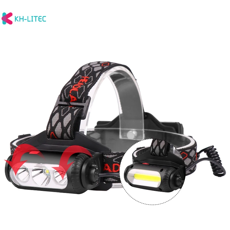 Powerful COB T6 LED Headlamp XPE Green Red Light Headlight 8- Mode USB Charger 18650 Head Torch Camping Hunting Frontal Lantern