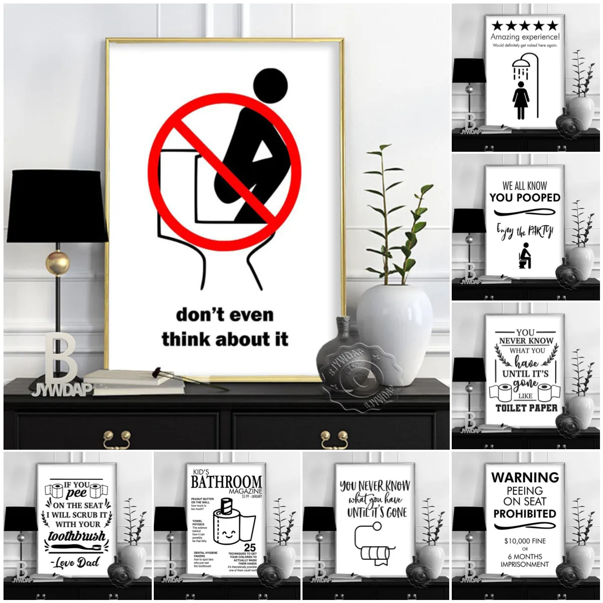 Toilet Rules Wall Art Canvas Painting Modern Funny Bathroom Rules Sign Poster Prints Toilet Humour Picture Bathroom Home Decor