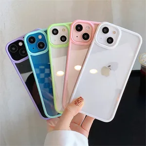 Casing Ponsel Bumper Silikon Tahan Guncangan Permen untuk iPhone 16 15 14 11 12 13 Pro Max X XR 8 7Plus Penutup Belakang Pelindung Transparan 10 casing bumper iphone 14 pro penjualan terbaik - №