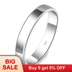Natural Solid 925 Sterling Silver Wedding Band Ring Fine Jewelry Lover Engagement Gift Rings For Women and Men