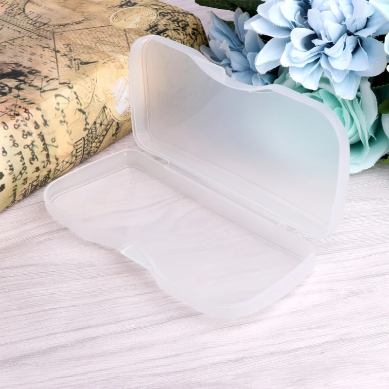 New Portable Transparent Shell Case Protector Box For Clip-on Flip-up Len Glasses