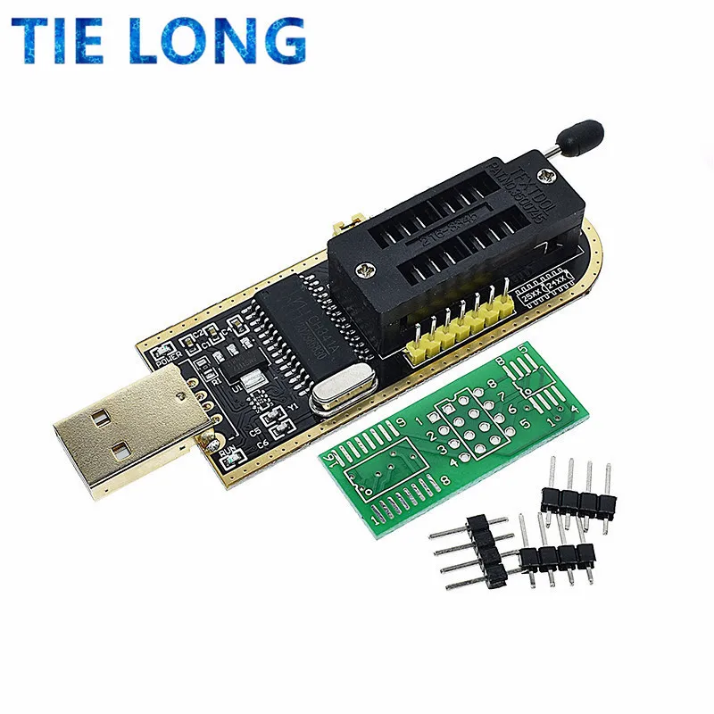 TIELONG CH341A 24 25 Series EEPROM Flash BIOS USB Programmer Module + SOIC8 SOP8 Test Clip For EEPROM 93CXX / 25CXX / 24CXX