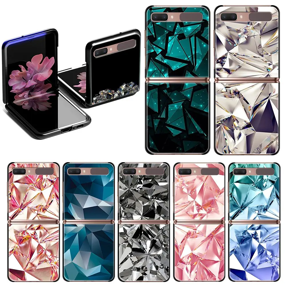 for Samsung Galaxy ZFlip3 Z Flip5 zflip Z Flip 3 Z Flip 4 5G Flip5 Crystal Diamond Black Shockproof Cases Cover