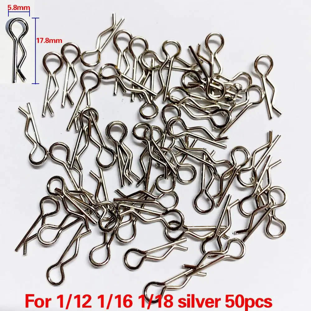 50pcs Rc Car Parts 1/5 1/6 1/7 1/8 1/8 1/12 1/16 Rc Cars Trax Scx10 Hsp Shell Body Clips Pins Housing Latch R Buckles Fixed