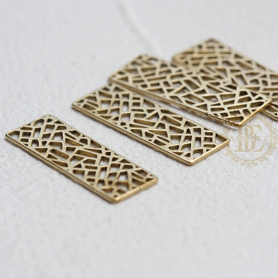 DIY Supply-One Piece Solid Brass Finding Rectangle Link - 30x10mm (4684C)