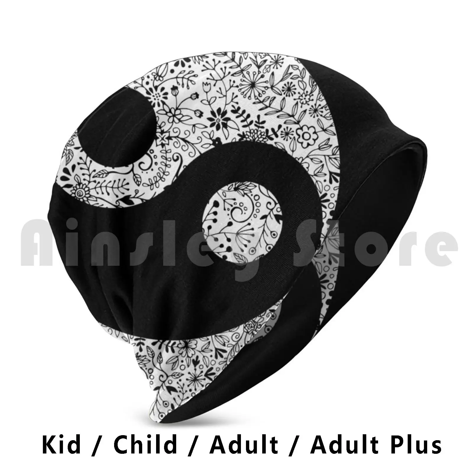 Floral Yinyang Hat Hat Yinyang Yin Yang Ying Ying Yang Symbol Black And White Yin Yang Black