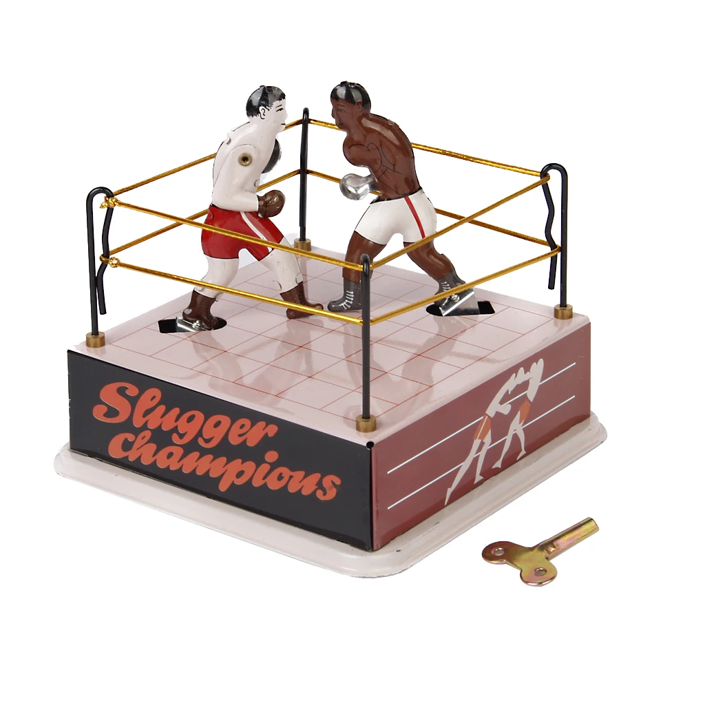 Vintage Style Tin Toy Boxing Ring Wrestling Boxers Retro Style Adult Collectibles Gift