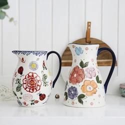 2000ML Ceramic Pitchers Water Bottles Cold Kettle No Explosion Jug Large Capacity Household Ceramic vase