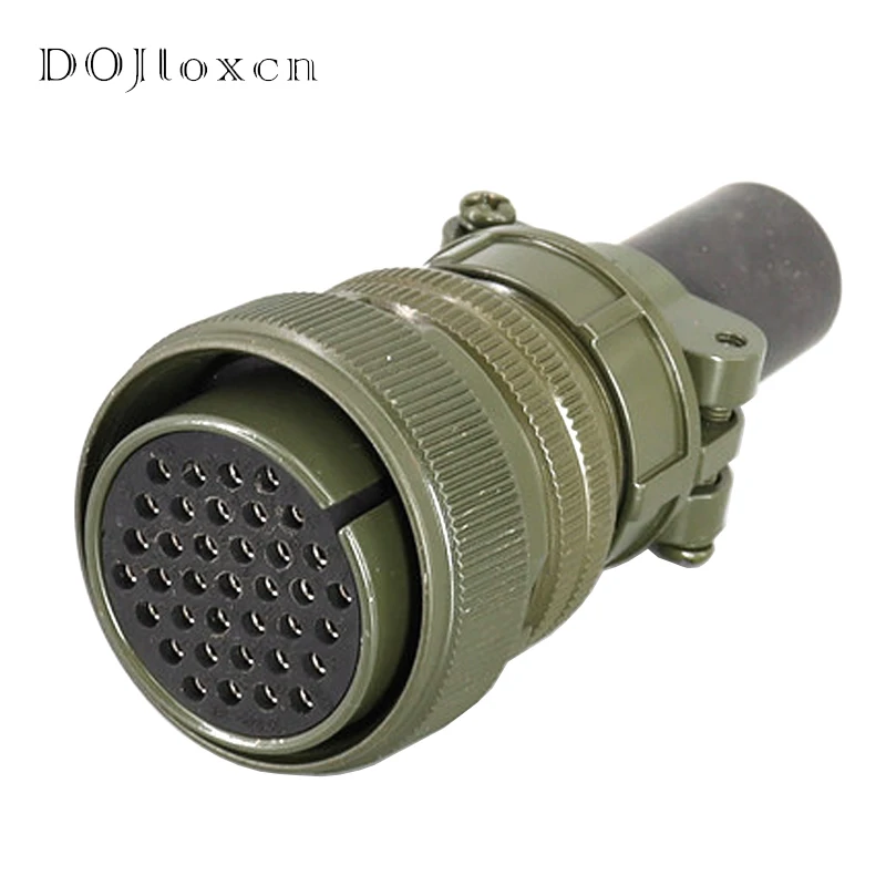 1 Sets 37 Pin Aviation Male Female Plugs Army Green Wiring Connector Socket MS5015 Series Plug MS3106A-28-21S/P MS3102A-28-21S/P