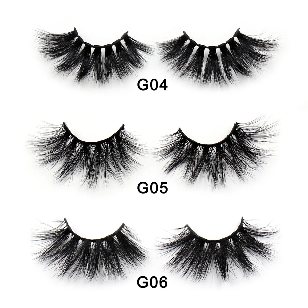 LEHUAMAO Wimpern 3D Wimpern 25mm Nerz Falsche Wimpern Flauschige Weiche Wimpern Dramatische Make-Up Wimpern Nerz 3D Wimpern Natürliche Lange G05 – Detail 2