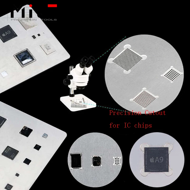 3D BGA Stencil A8 A9 A10 A11 A12 A13 A14 For iPhone 6/6P/6S/6SP/7/7P/8/8P/X/XR/XS/11/11Pro/MAX IC Solder Reball Tin Plant Net