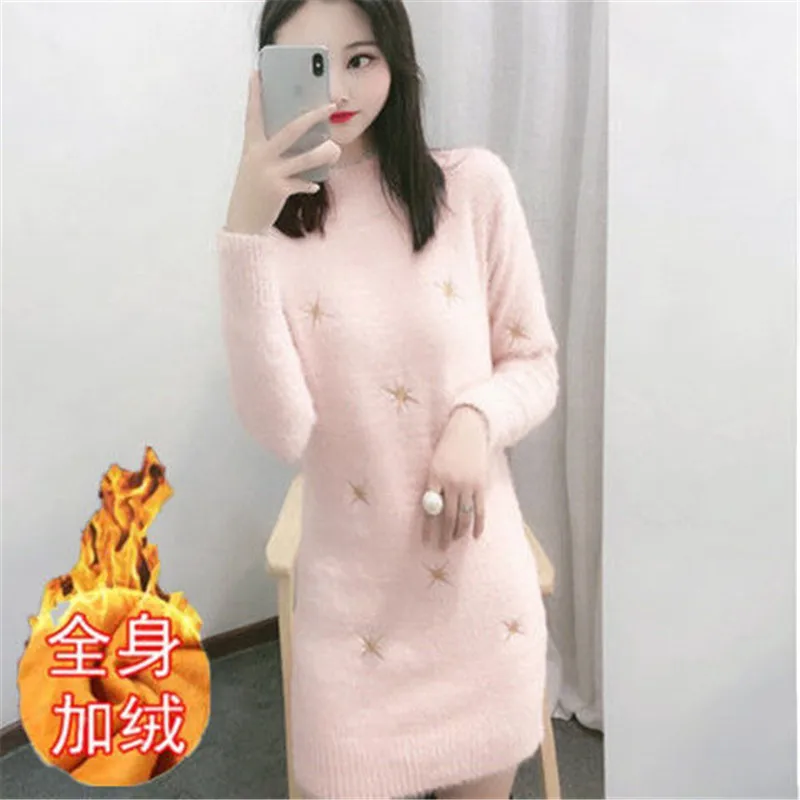 

Fairy Dress Western Style Long Sweater Women's Pullover Autumn Winter New Style Loose And Velvet Jacket Female Vestidos Top
