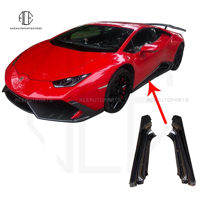 

Боковые юбки из настоящего углеродного волокна для Lamborghini Huracan LP580 LP610, комплект боковых удлинителей для кузова автомобиля, стиль M