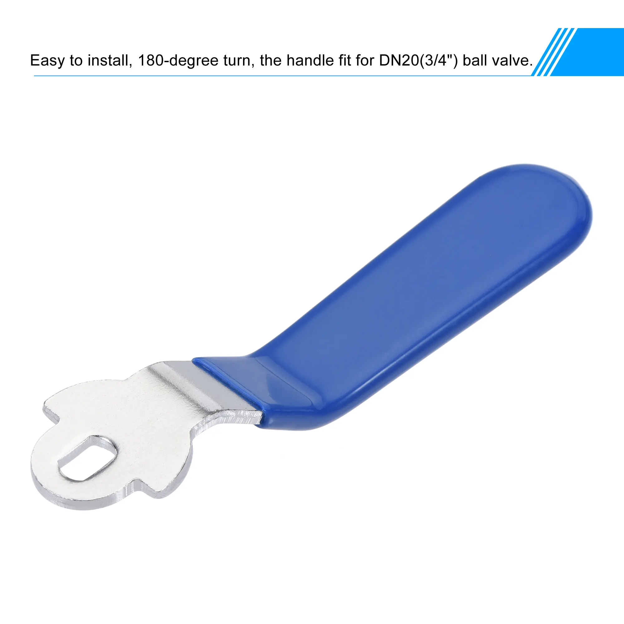 Uxcellバルブハンドルレバーハンドル鉄クロムメッキ交換180度プラスチックグリップDN20用ボールバルブ