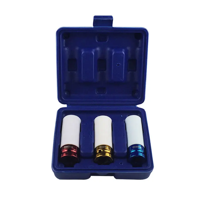 Manchon de Protection des pneus pneumatiques, 17/19/21mm, manchon vapeur coloré, réparation automobile, matériel + étui 3 pièces/ensemble