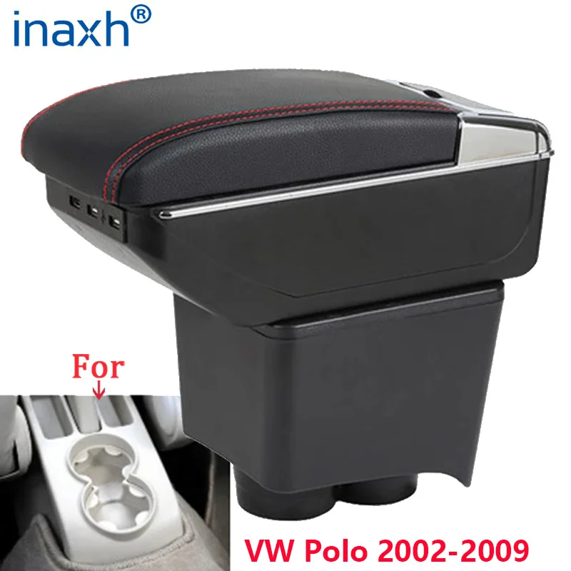 For Volkswagen Polo Armrest For VW Polo 9N 3 Car Armrest box 2002-2009 Retrofit parts Storage box car Interior accessories