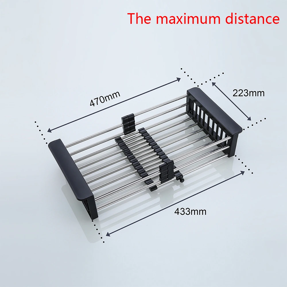 Kitchen Sink Drain Rack Creative Silica Gel Drainage Rack Tableware Drying Stainless Steel Tube Holder Foldable Flume Fittings