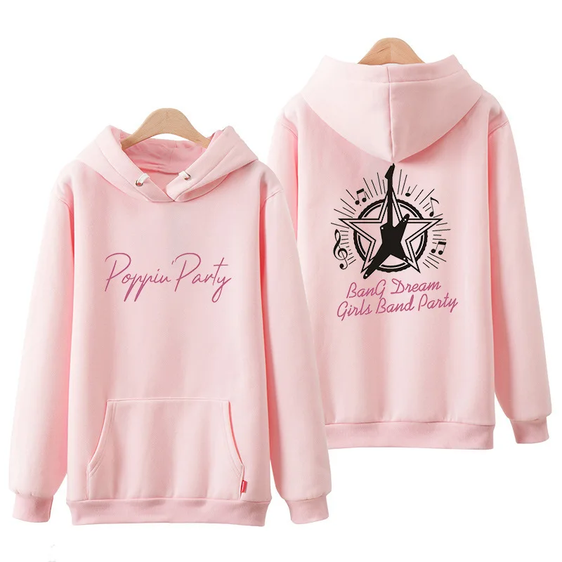 

Japan Anime BanG Dream Poppin Party Cosplay Hoodie Women Men Harajuku Sweatshirt Streetwear Hip Hop Pullover Hooded Jacket Coats
