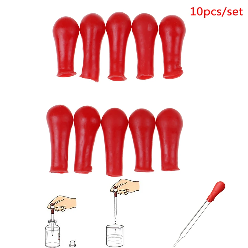 10pcs Acid And Alkali Resistant Dropper Red Latex Head  Bottle Drop Latex Caps Chemistry Lab Equipment Lab Supplies