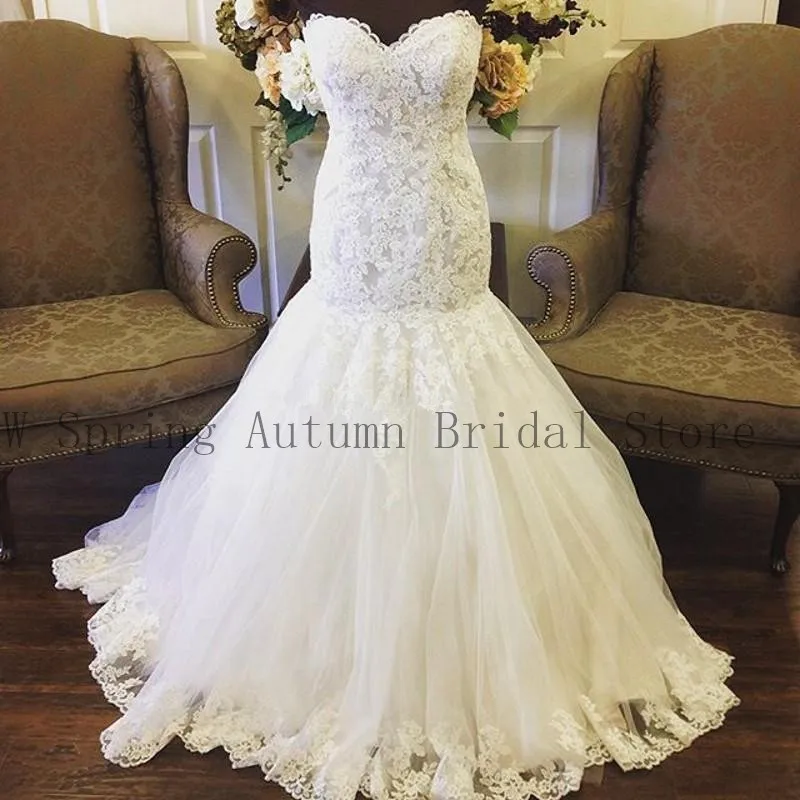 Robe de Mariée Sirène en Dentelle et Tulle, Tenue de Charme, Quelle que soit la Taille du Patient