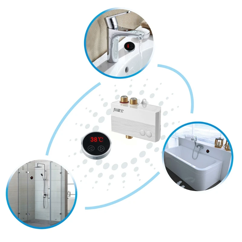 Digital LCD Touch Thermostatic Faucet Mixing Water Controller Water Temperature Mixer Mixed Controller G1/2" EU Plug