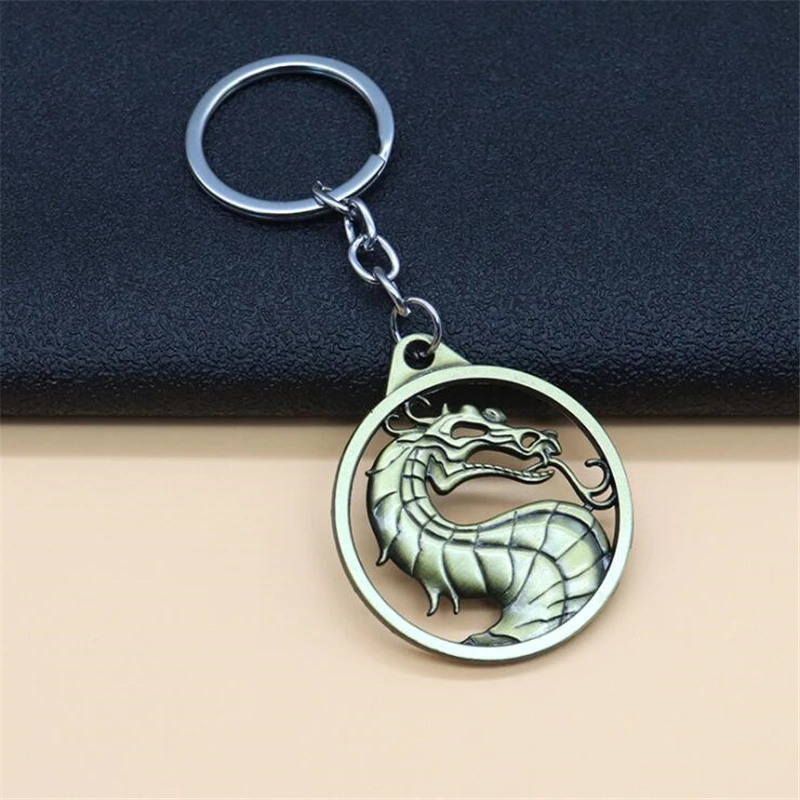 Mortal Kombat Keychain Game Trinket Key Rings Dragon Pendant Keyfob