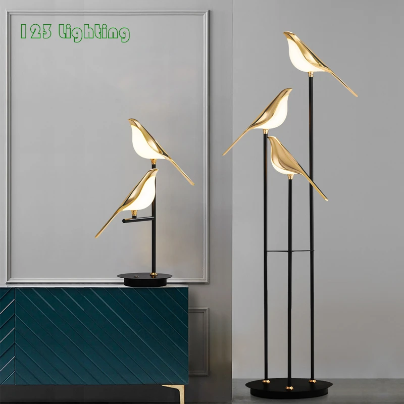 

Individuality LED Floor Lamp Magpie Indoor Living Room Lighting Fixtures Special Standing Lights Loft Deco Nordic Luminaire