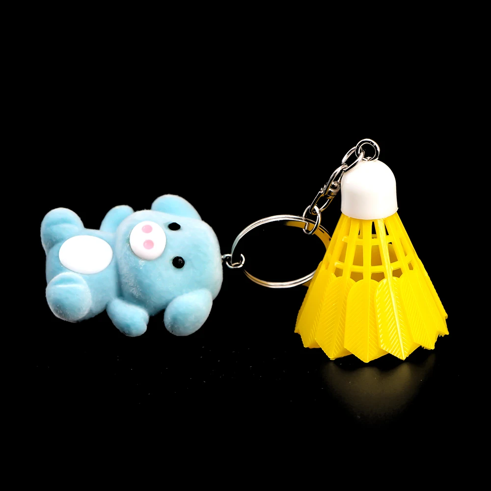 1Pcs Mini Badminton Anhänger Ornamente Federball Schlüssel Kette/keychain/PVC/ Souvenir Polychromen Farbe für Auto home-taste