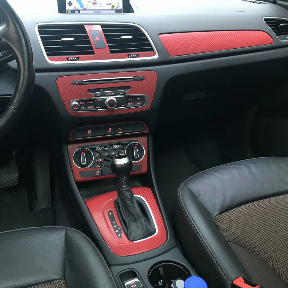 

For Audi Q3 8U 2013-2018 Interior Central Control Panel Door Handle Carbon Fiber Stickers Decals Car Styling Accessorie