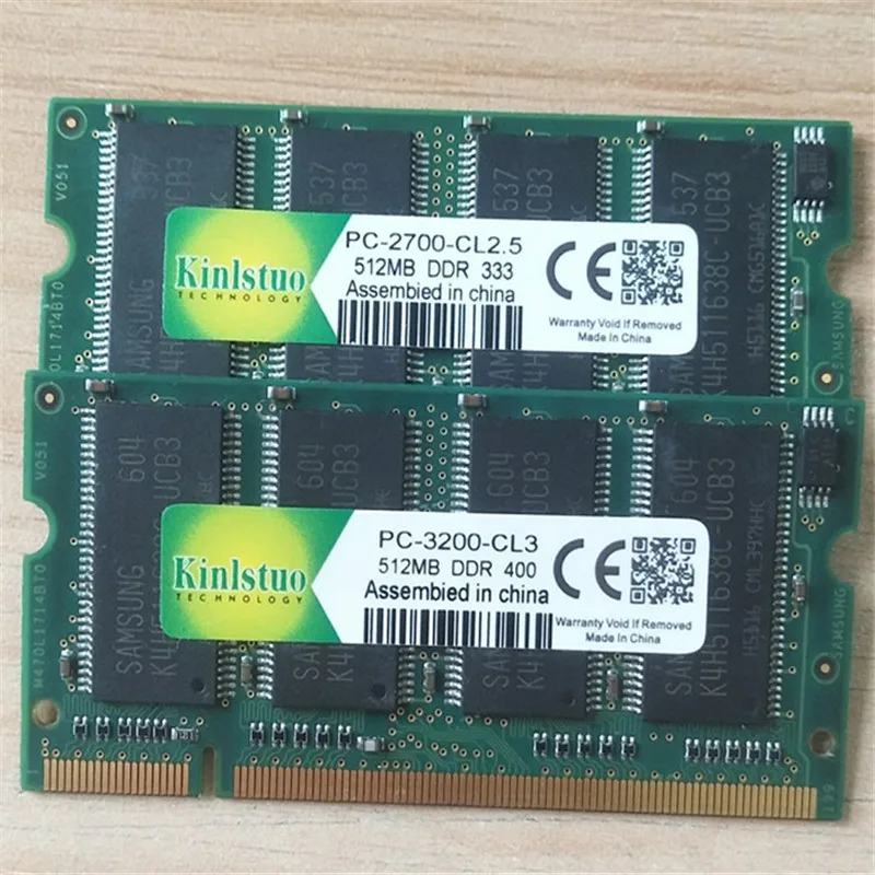 Nouveau SO-DIMM de RAM de mémoire d'ordinateur portable de DDR DDR1 400/333 MHz PC3200/PC2700/PC2100 200 broches 512MB pour des RAM de mémoire d'ordinateur portable de Sodimm