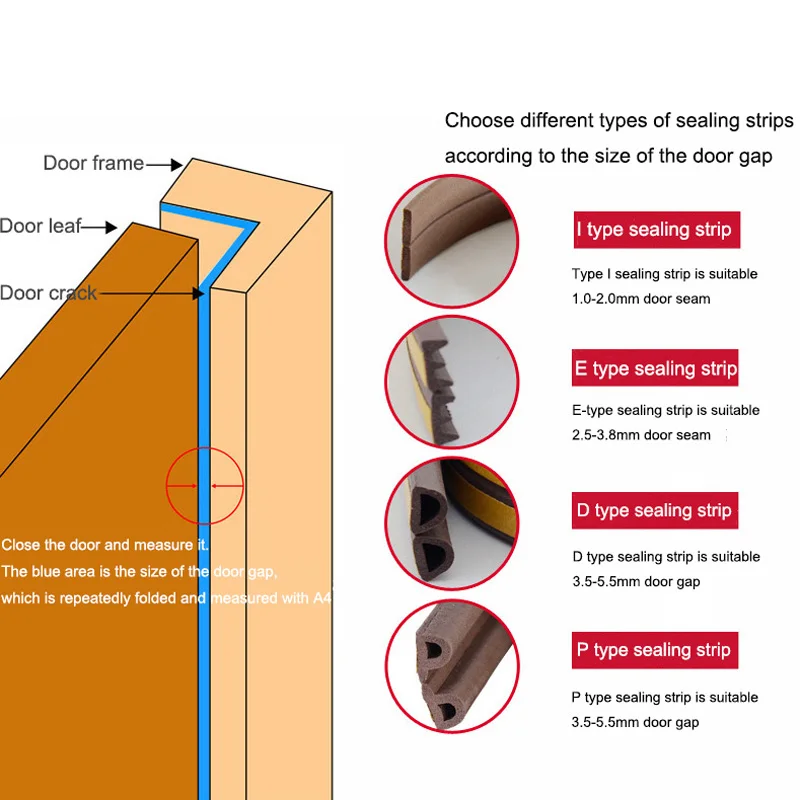 Useful Self-adhesive Door and Window Foam Sealing Strip Sound Insulation and Anti-collision Rubber Strip Sealing Strip Sticker