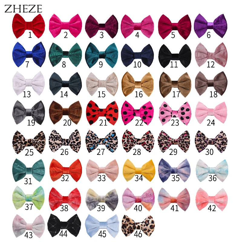 2Pcs/Lot New 4'' Soft Velvet Bow Barrettes For Girls Cute Handmade Hairpins Children Hair Clips DIY Party Hair Accessories