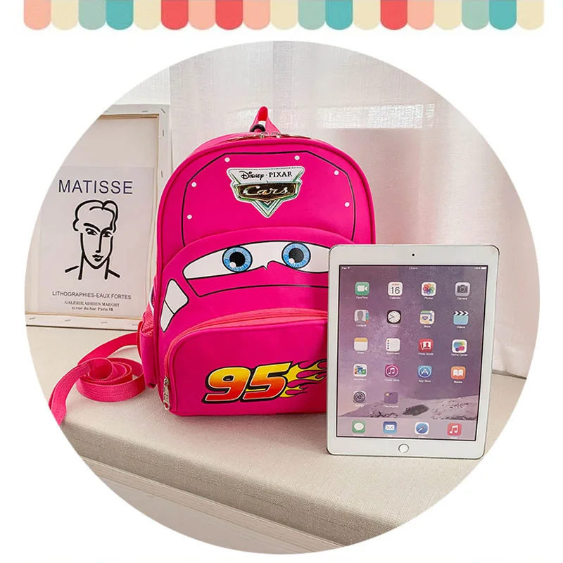 Disney Pixar Lightning McQueen Children 3D Backpack Cartoon Car Stereo School Bag Toddler Baby Boy Girl Backpacks Kid Schoolbag