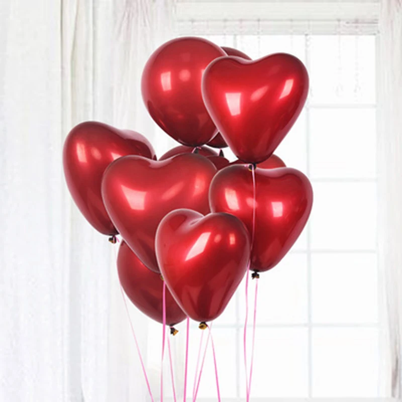 Channel Red Balloon Latex Heart-Shaped Round Festive Red Valentine's Day Wedding Party Theme Decoration Wedding Room Layout