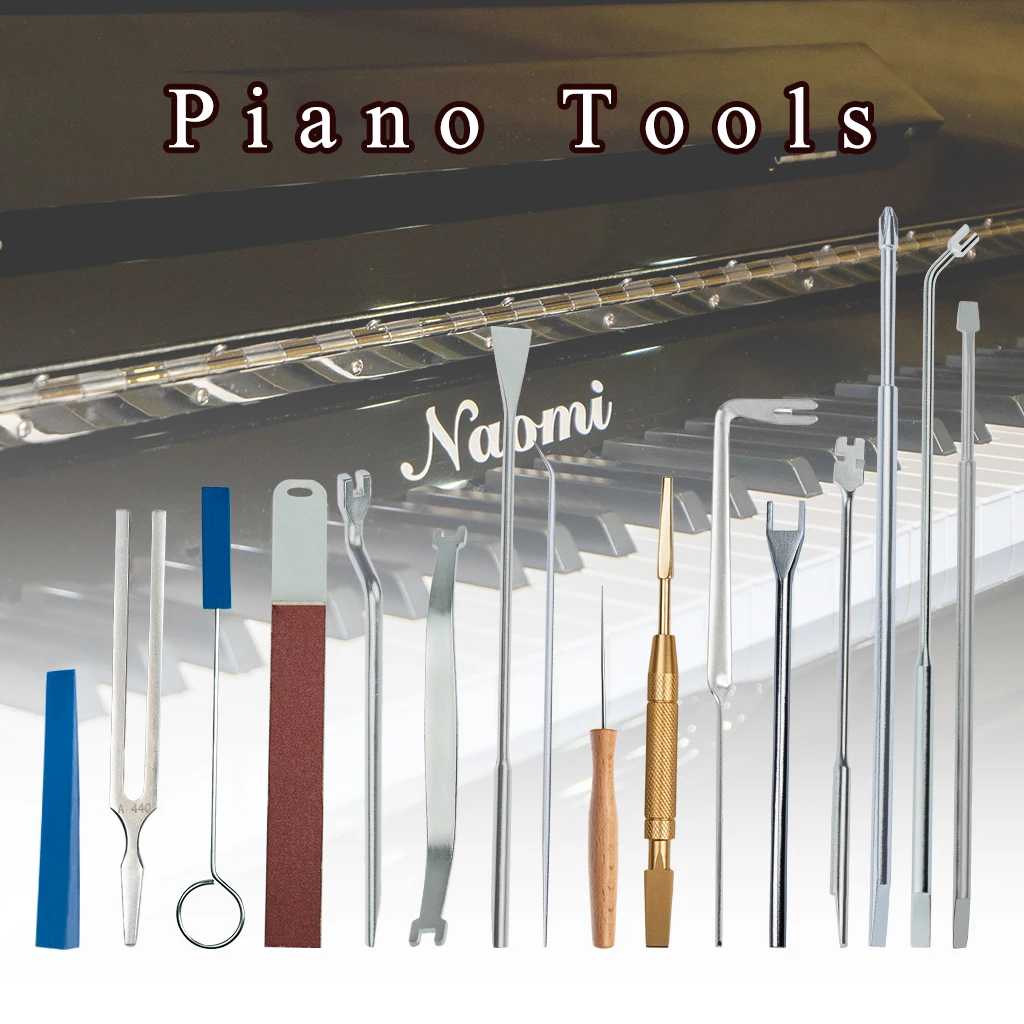 

Piano Tools Set Keyboard Refitting Tools Quadrate Tuning Fork Rubber Wedge Mute Key Spacer Capstan Screw Wrench Spoon Bender Awl