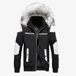 2023 Men Winter Jacket Streetwear Camouflage Thicken Warm Men's Hooded Casual Hip Hop Ribbons Male Parkas Outerwear ABZ521
