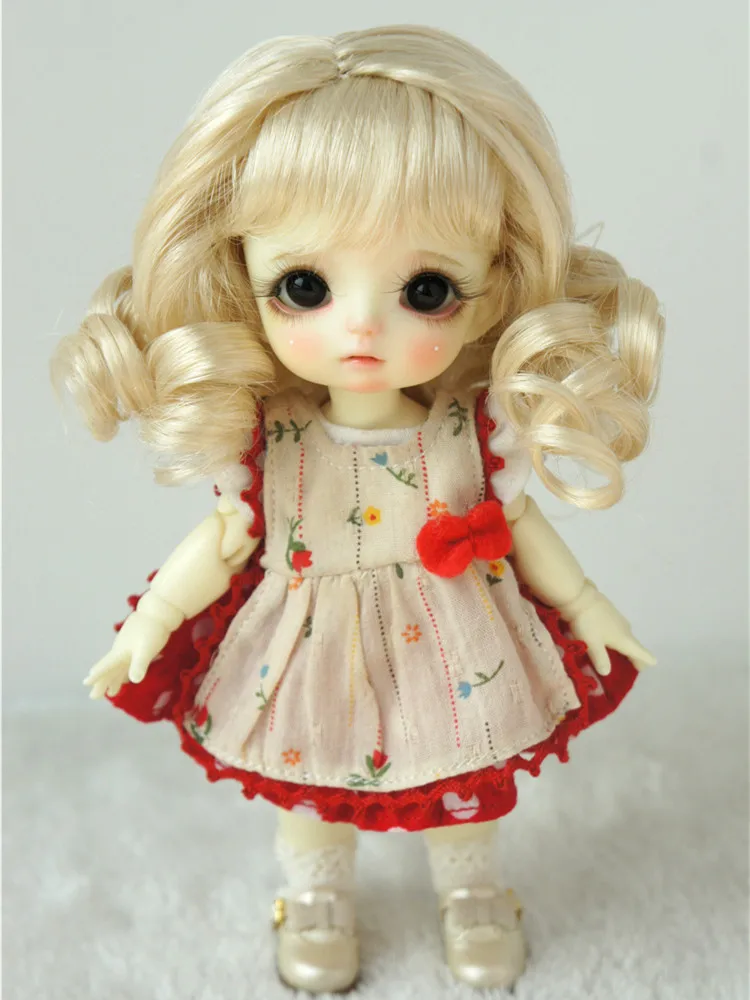 Tiny Doll Wigs ! JD038 3-4inch 5-6inch  Long Soft wave Synthetic mohair BJD Wig 1/12 1/8 OB11 Lati Yellow &White Doll Accessorie