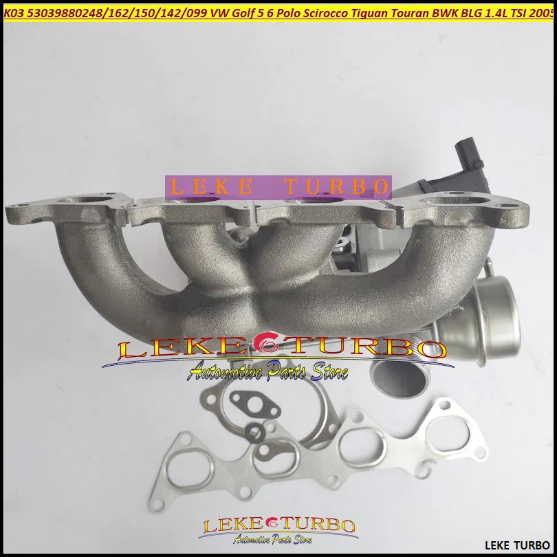 Free Ship K03 53039700248 53039700162 53039700150 53039700099 Turbo For VW Golf 5 6 Polo Scirocco Tiguan Touran BWK BLG 1.4L TSI