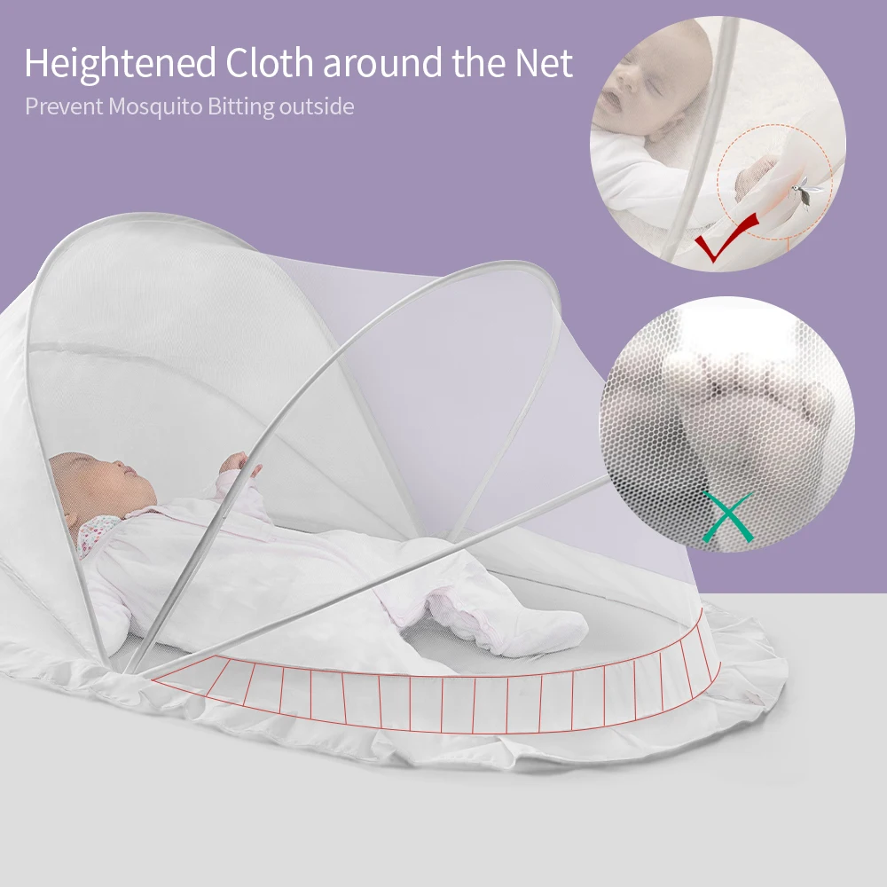 Sunveno Baby Mosquito Net Cover Foldable Mosquito Net For Baby Crib Newborn Room Bedding Set - High Quality,0-6 years