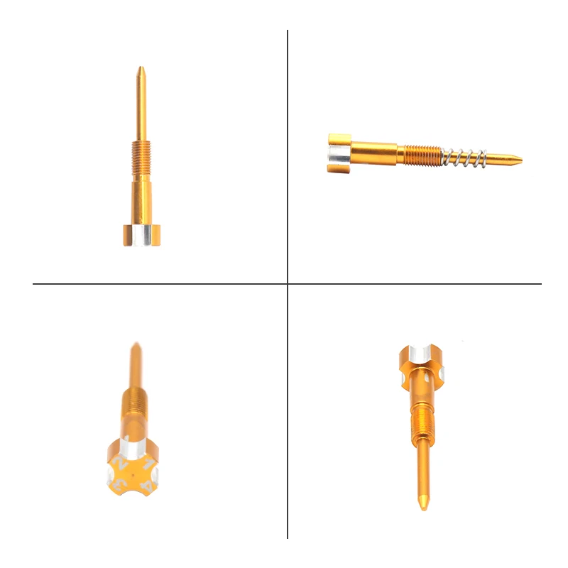 Alconstar- CNC Easy Adjust Air Fuel Mixture Screw Set Fit PWK Keihin Carb 21 24 26 28 30 32 34mm Motorcycle Dit Pit Bike ATV