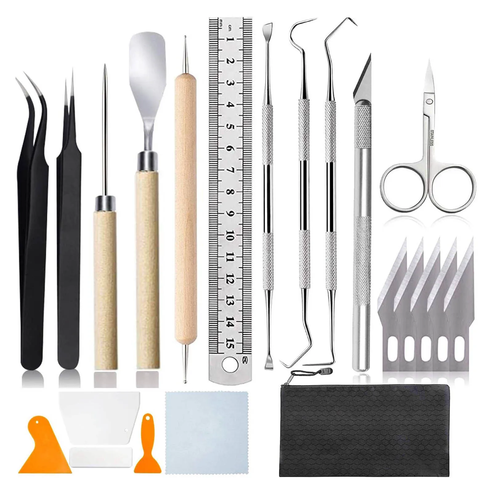 22PCS/Set Craft Vinyl Weeding Tools Set Basic For Cricut Cameos Silhouttes Lettering Card Making