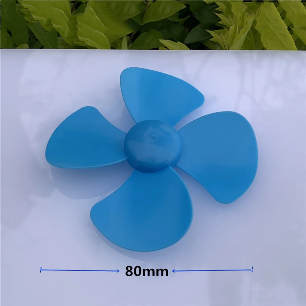 Mini 80mm Four-blade  Blue Propeller Fit for 2mm Motor Diameter Shaft Fan Blade Paddle Student Technology Handmade Accessories