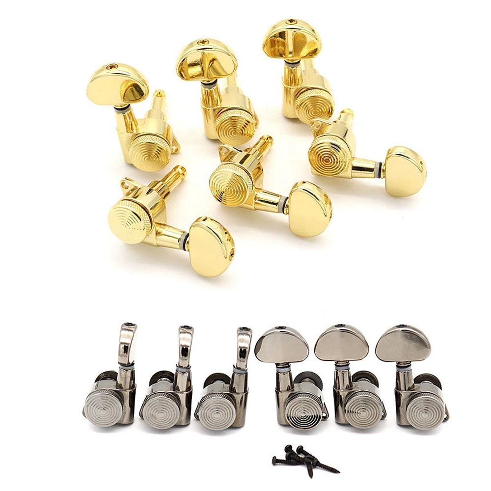 

1set Jin-Ho Guitar Locking Tuning Pegs 3L3R for Acoustic Electric Guitar JN03-SP Black Nickel/Gold