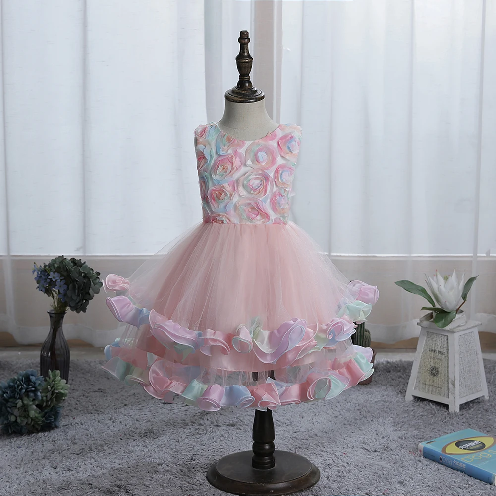Spring New Girl Wedding Party Flower Evening Dress Princess Child Communion Party First Party Dress image 4