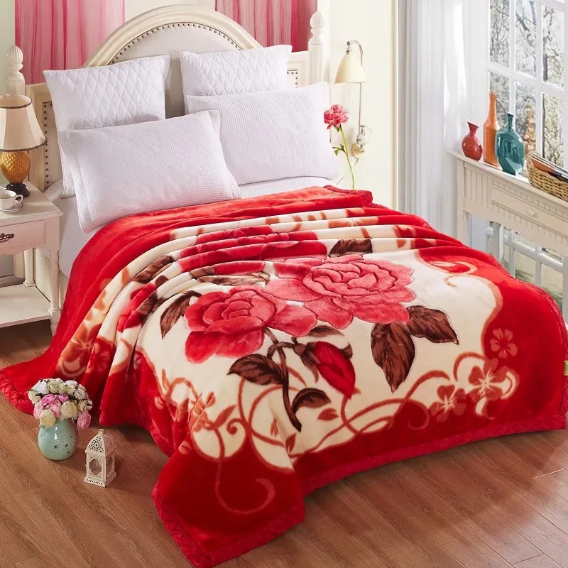 VESCOVO Queen Size Flannel Fleece Throw Blanket Soft Cashmere Blanket King Size Warm Quilt Bedspread 220*240