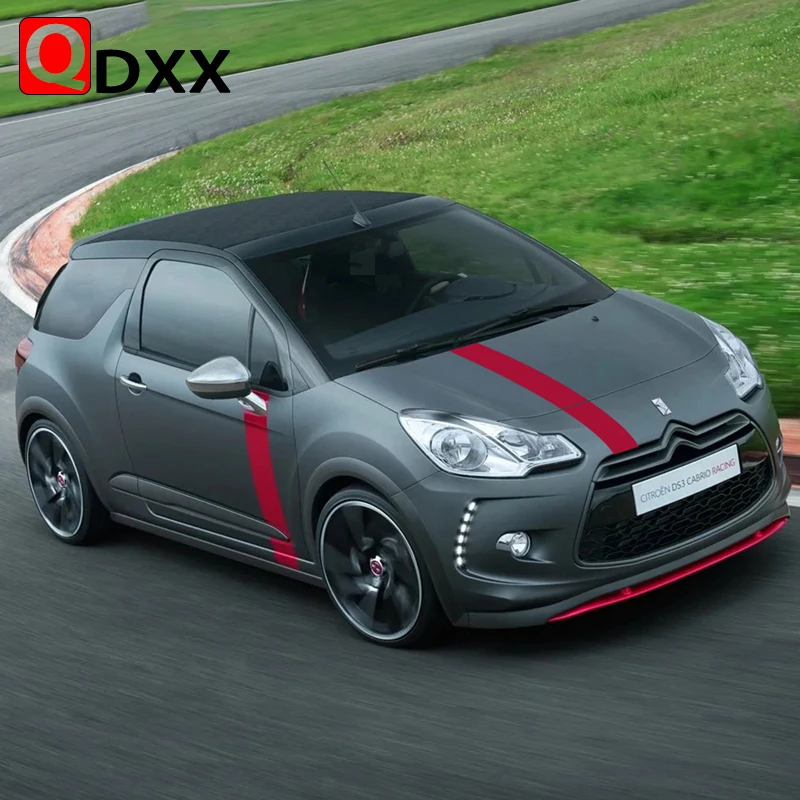 3 pz per Citroen DS3 Car Body Door Decor Stickers Racing Sport Hood Bonnet Stripes Auto Door accessori esterni prodotti per Auto